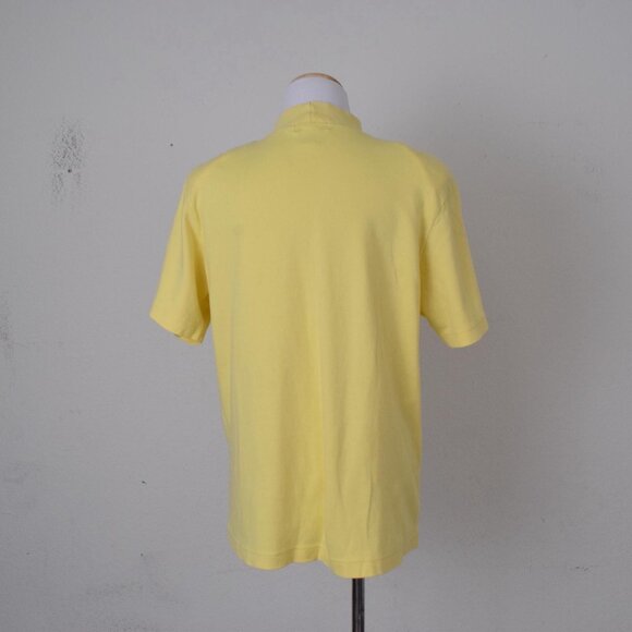 Vintage 90s Yellow Mockneck Cotton Tee by Jennifer Moore | size L - Picture 5 of 10